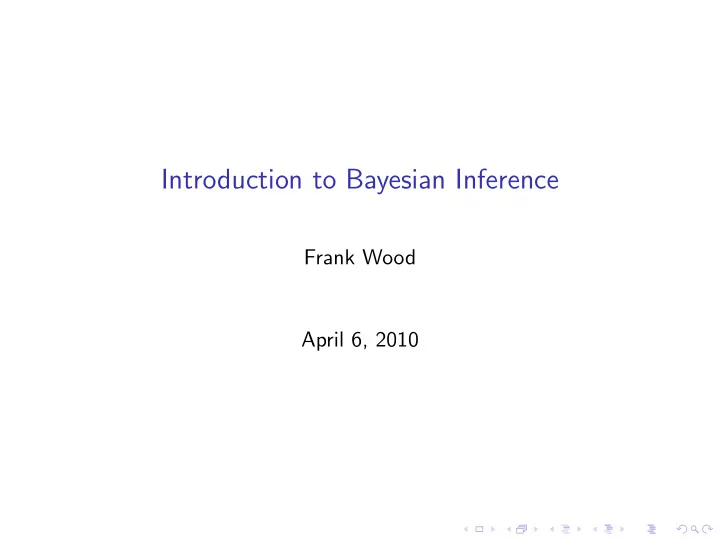 introduction to bayesian inference