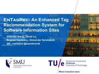 agRec : An Enhanced Tag  EnT  EnTagRec  Recommendation System for  Software Information Sites