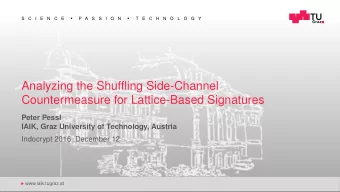 Analyzing the Shuffling Side-Channel  Countermeasure for Lattice-Based Signatures  Peter Pessl