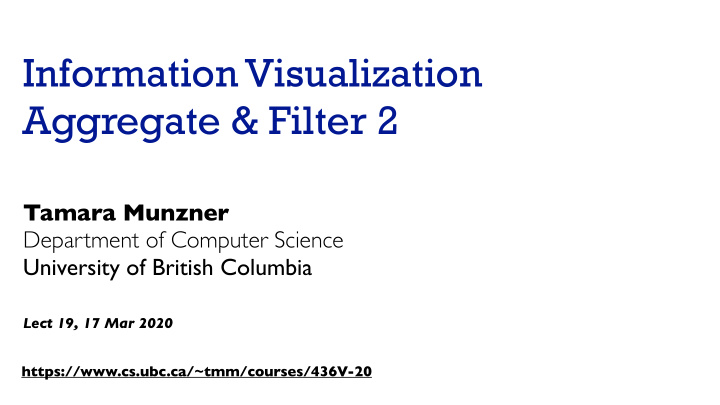 information visualization aggregate filter 2