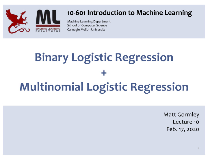 binary logistic regression multinomial logistic regression
