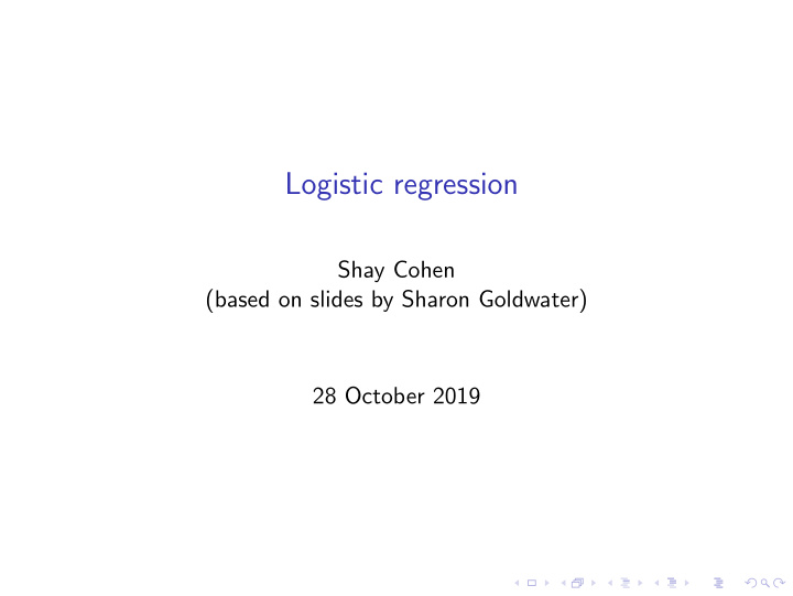 logistic regression