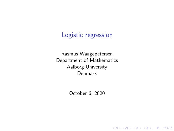 logistic regression