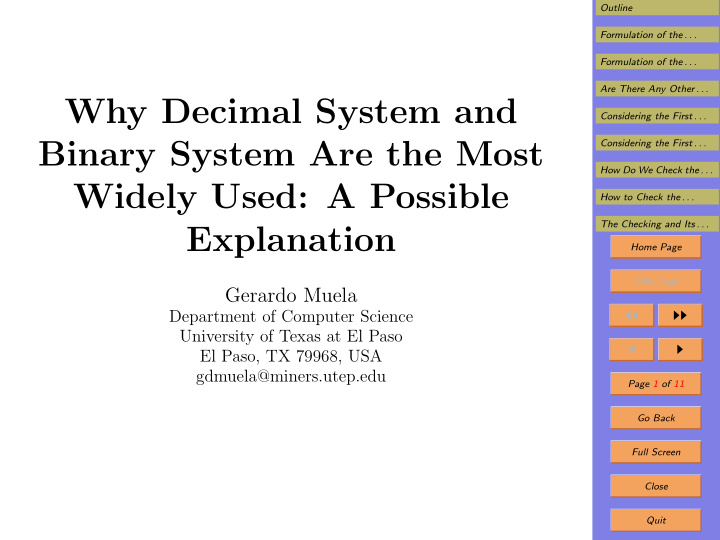 why decimal system and