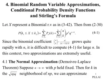 2    2  (4-1)      =  =        k  n  k  P  k  X  k  P  (  k  )  p  q  .