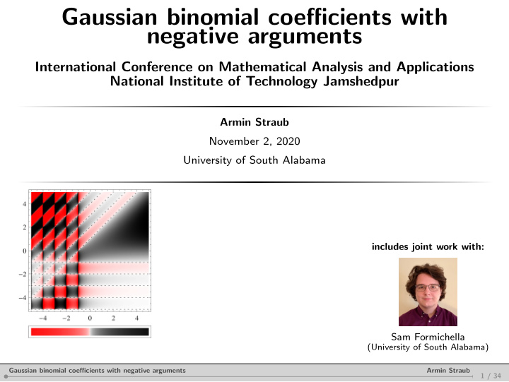 gaussian binomial coefficients with negative arguments