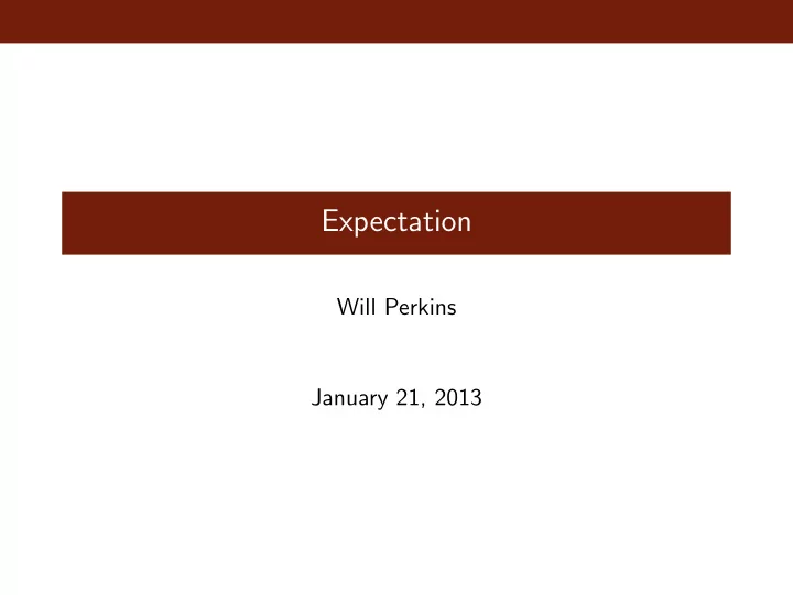 expectation