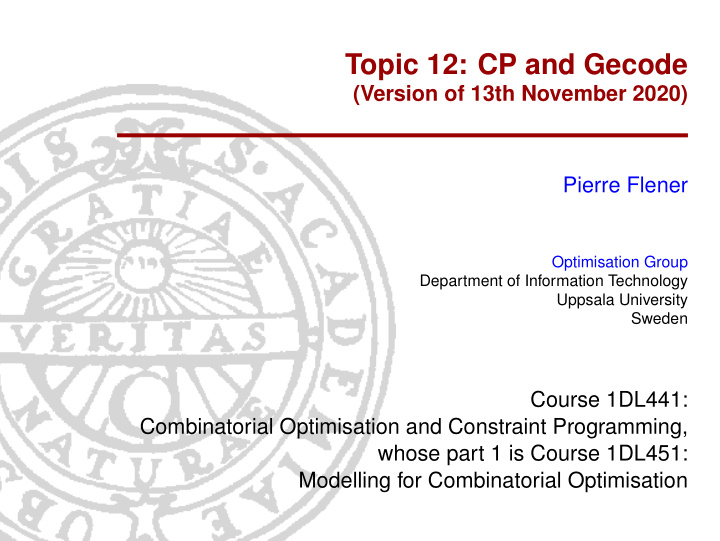 topic 12 cp and gecode