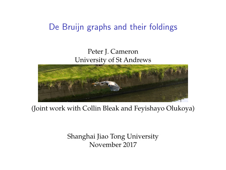 de bruijn graphs and their foldings