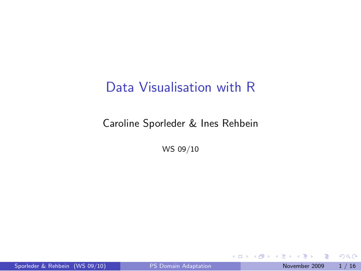 data visualisation with r