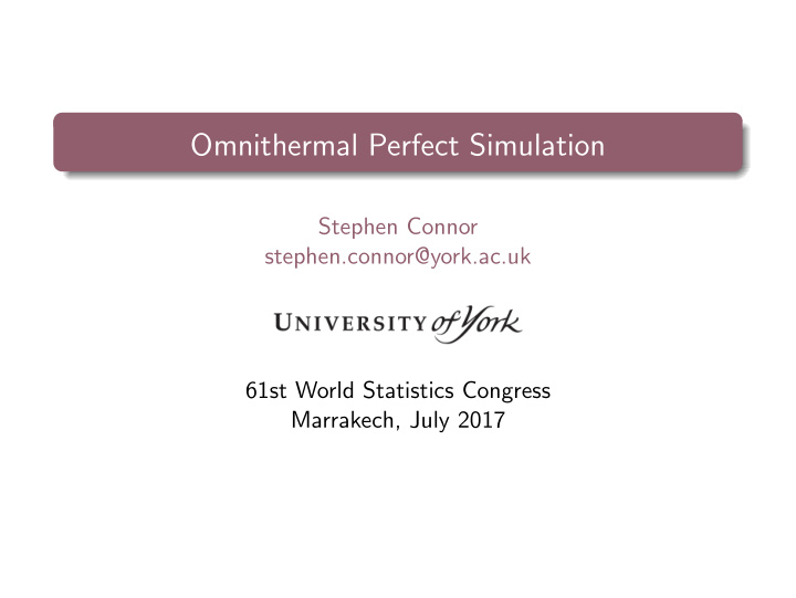 omnithermal perfect simulation