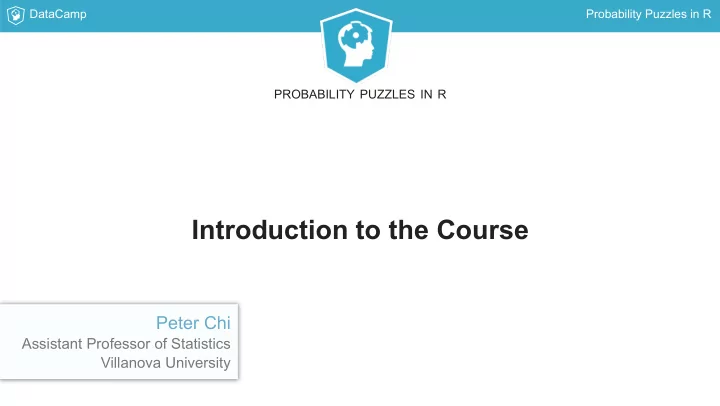 introduction to the course