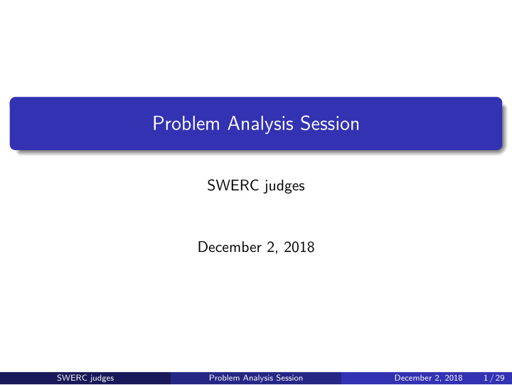 problem analysis session