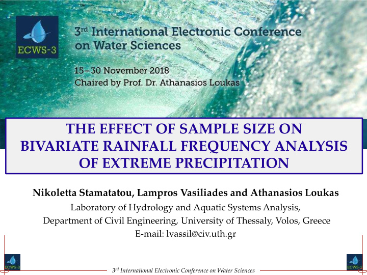 the effect of sample size on bivariate rainfall frequency