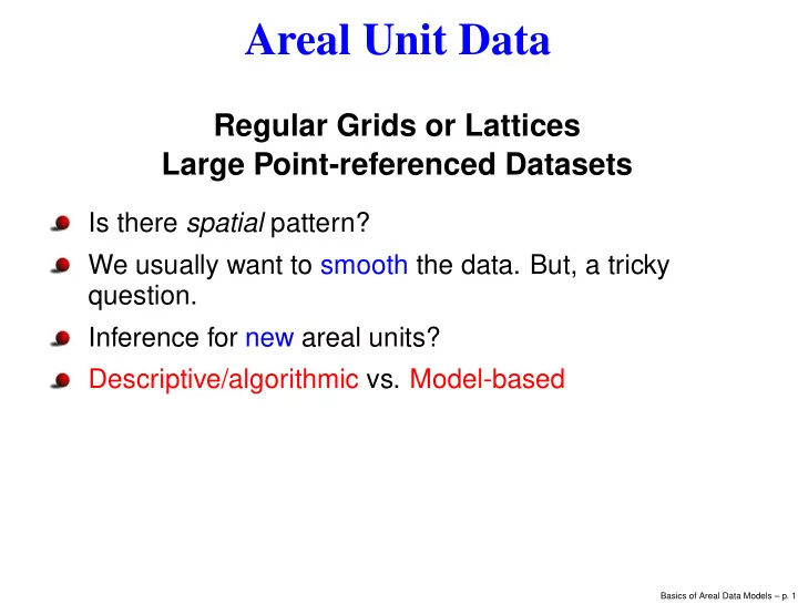 areal unit data