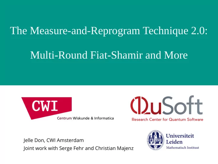 the measure and reprogram technique 2 0 multi round fiat