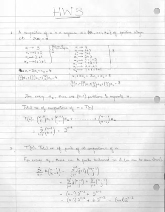 CS 211 Autumn 2006  Homework 2 Solutions  Matousek  2.1.2  Induction:  By induction on n:  Assume