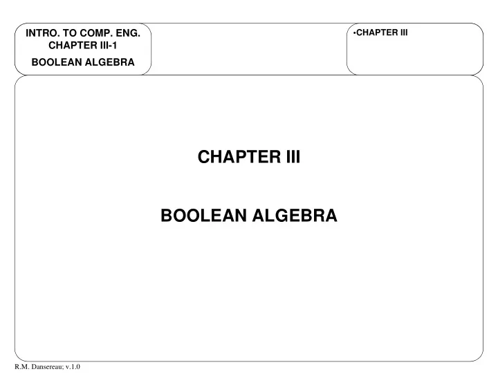 chapter iii boolean algebra