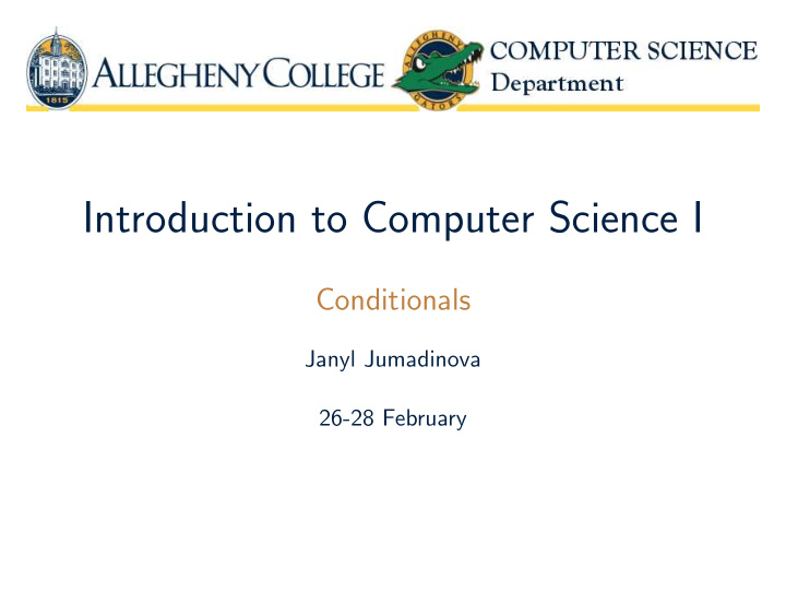 introduction to computer science i