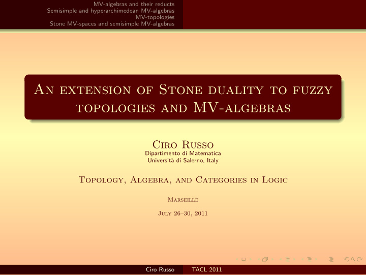an extension of stone duality to fuzzy topologies and mv