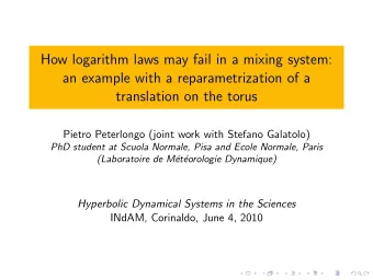 How logarithm laws may fail in a mixing system:  an example with a reparametrization of a