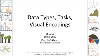 Data Types, Tasks,  Visual Encodings  CS 7250 S PRING 2020  Prof. Cody Dunne N ORTHEASTERN U