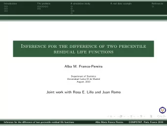 Inference for the difference of two percentile  residual life functions  Alba M. Franco-Pereira