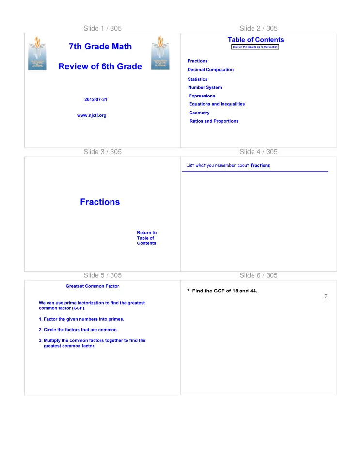 fractions