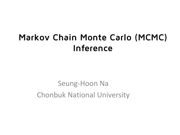 markov chain monte carlo mcmc