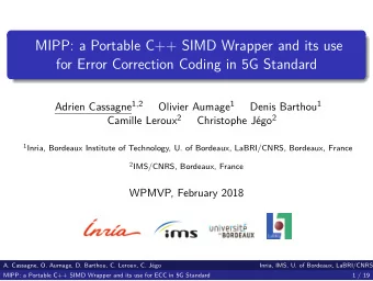 MIPP: a Portable C++ SIMD Wrapper and its use  for Error Correction Coding in 5G Standard Adrien