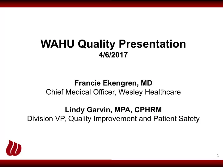 wahu quality presentation