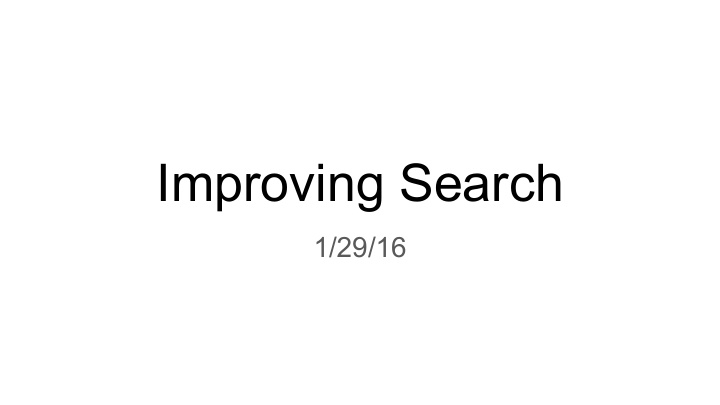 improving search