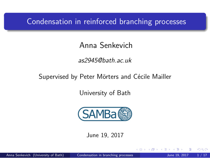 condensation in reinforced branching processes anna