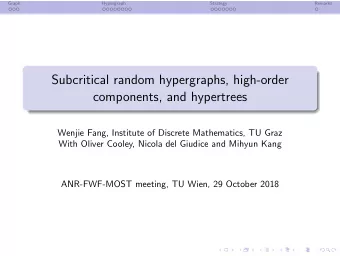 Subcritical random hypergraphs, high-order  components, and hypertrees  Wenjie Fang, Institute of