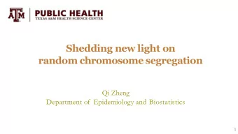 Shedding new light on  random chromosome segregation  Qi Zheng  Department of  Epidemiology and