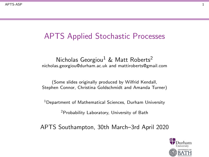 apts applied stochastic processes