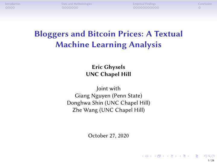 bloggers and bitcoin prices a textual machine learning