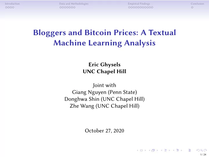 bloggers and bitcoin prices a textual machine learning