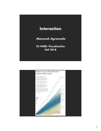 Interaction  Maneesh Agrawala  CS 448B: Visualization  Fall 2018  1  Last Time: Perception  Just