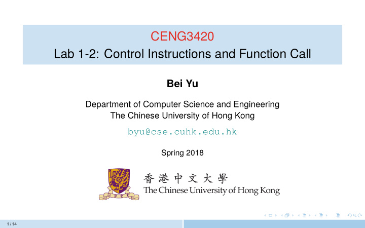 ceng3420 lab 1 2 control instructions and function call