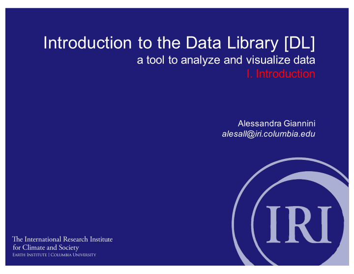 introduction to the data library dl