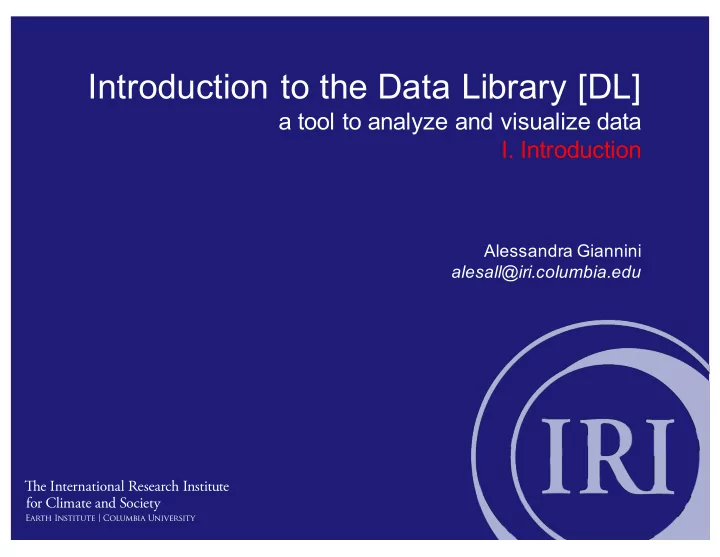 introduction to the data library dl