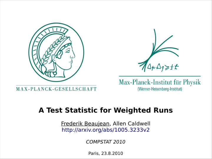 a test statistic for weighted runs