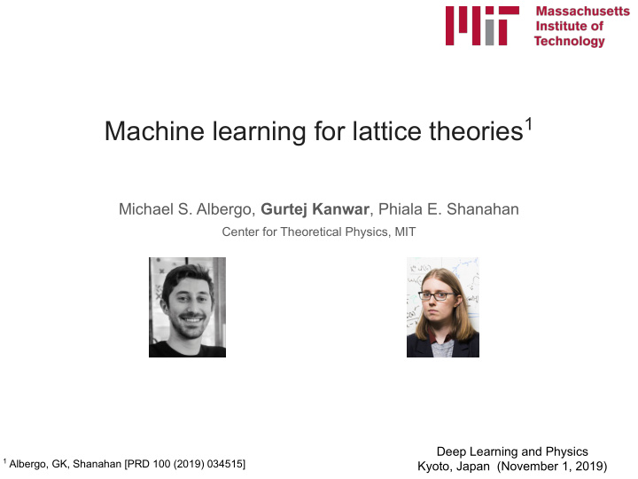 machine learning for lattice theories