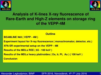Analysis of K-lines X  ray fluorescence of Rare  Earth and High  Z elements on storage