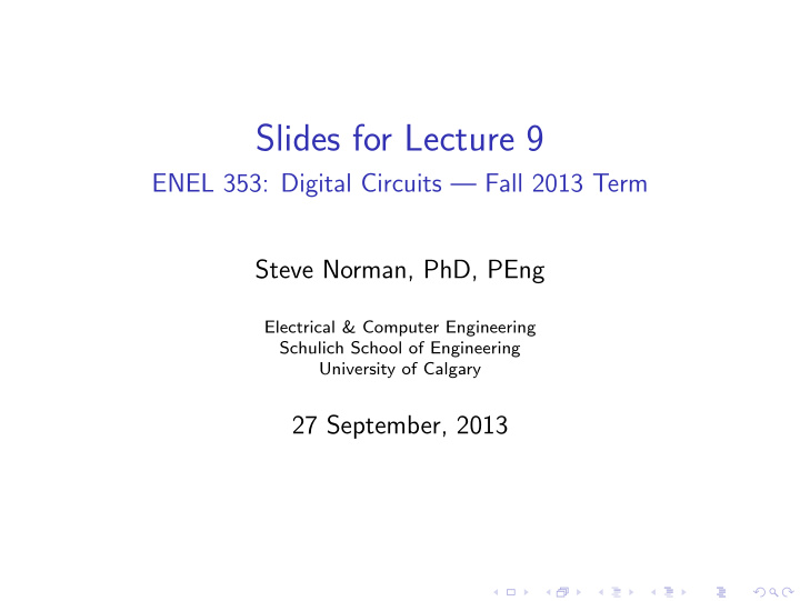 slides for lecture 9