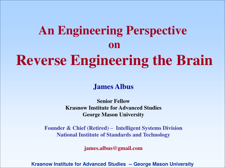 reverse engineering the brain