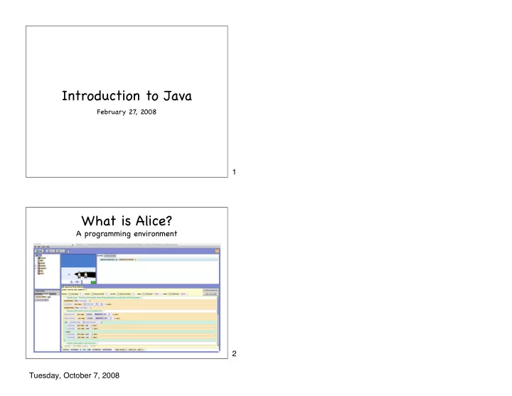 introduction to java