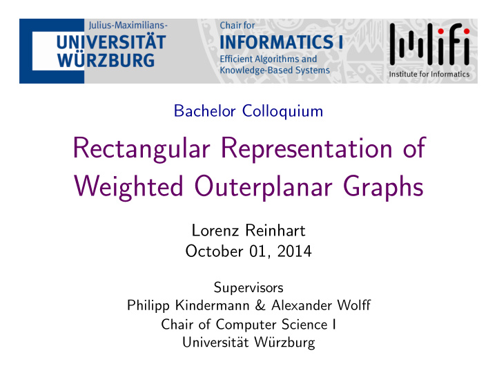 rectangular representation of weighted outerplanar graphs