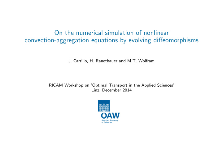 on the numerical simulation of nonlinear convection